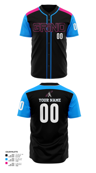 Full Button Baseball Jersey, LA GRiND, Baseball, Teamtime, Team time, sublimation, custom sports apparel, team uniforms, spirit wear, spiritwear, sports uniforms, custom shirts, team store, custom team store, fundraiser sports, apparel fundraiser