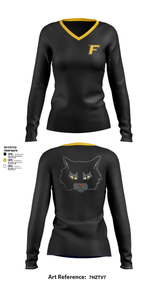 Womens Long Sleeve Vneck Shirt, Florien Blackcats, Softball, Teamtime, Team time, sublimation, custom sports apparel, team uniforms, spirit wear, spiritwear, sports uniforms, custom shirts, team store, custom team store, fundraiser sports, apparel fundraiser