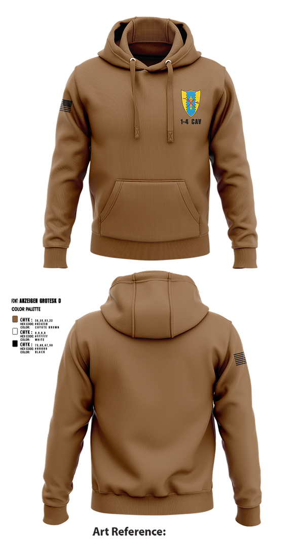 Hoodie, 1-4 Cav, , Teamtime, Team time, sublimation, custom sports apparel, team uniforms, spirit wear, spiritwear, sports uniforms, custom shirts, team store, custom team store, fundraiser sports, apparel fundraiser