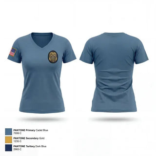Womens Short Sleeve Vneck Shirt, Criminal Investigations Section, Police, Teamtime, Team time, sublimation, custom sports apparel, team uniforms, spirit wear, spiritwear, sports uniforms, custom shirts, team store, custom team store, fundraiser sports, apparel fundraiser
