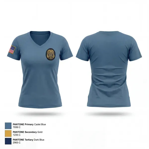 Womens Short Sleeve Vneck Shirt, Criminal Investigations Section, Police, Teamtime, Team time, sublimation, custom sports apparel, team uniforms, spirit wear, spiritwear, sports uniforms, custom shirts, team store, custom team store, fundraiser sports, apparel fundraiser