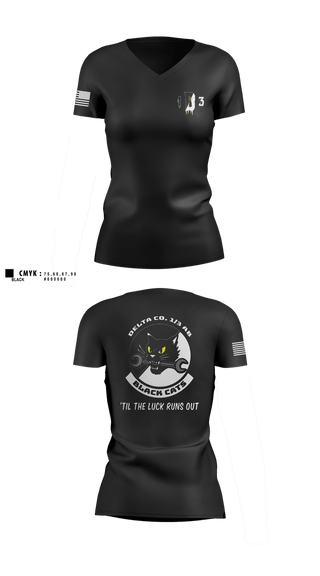 Womens Short Sleeve Vneck Shirt, Delta Co. 1-3 Attack Battalion, Army, Teamtime, Team time, sublimation, custom sports apparel, team uniforms, spirit wear, spiritwear, sports uniforms, custom shirts, team store, custom team store, fundraiser sports, apparel fundraiser
