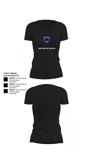 Womens Short Sleeve Vneck Shirt, Cherry Grove Fire and Rescue, , Teamtime, Team time, sublimation, custom sports apparel, team uniforms, spirit wear, spiritwear, sports uniforms, custom shirts, team store, custom team store, fundraiser sports, apparel fundraiser
