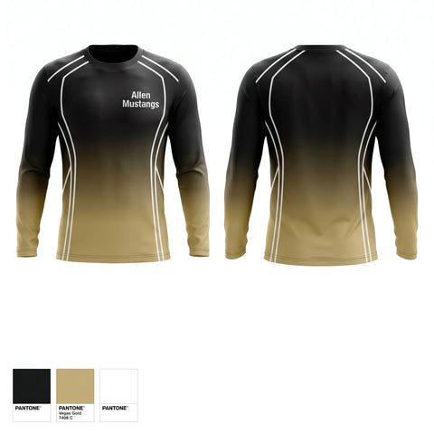 Long Sleeve Performance Shirt, Allen mustangs, Cheer, Teamtime, Team time, sublimation, custom sports apparel, team uniforms, spirit wear, spiritwear, sports uniforms, custom shirts, team store, custom team store, fundraiser sports, apparel fundraiser