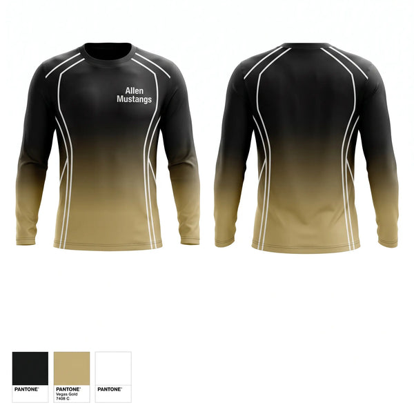 Long Sleeve Performance Shirt, Allen mustangs, Cheer, Teamtime, Team time, sublimation, custom sports apparel, team uniforms, spirit wear, spiritwear, sports uniforms, custom shirts, team store, custom team store, fundraiser sports, apparel fundraiser