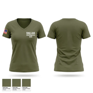 Womens Short Sleeve Vneck Shirt, DALLAS Intelligence Unit, Police, Teamtime, Team time, sublimation, custom sports apparel, team uniforms, spirit wear, spiritwear, sports uniforms, custom shirts, team store, custom team store, fundraiser sports, apparel fundraiser
