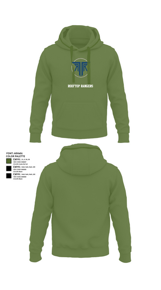 Hoodie, Rooftop Rangers, Army, Teamtime, Team time, sublimation, custom sports apparel, team uniforms, spirit wear, spiritwear, sports uniforms, custom shirts, team store, custom team store, fundraiser sports, apparel fundraiser