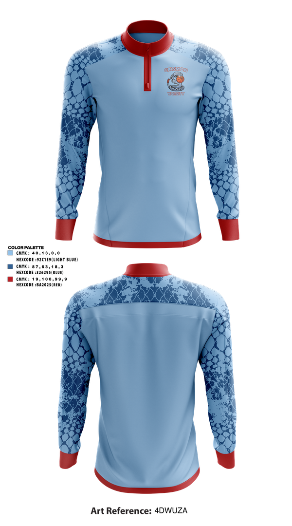 Quarter Zip Jacket, Crismon Rattlers, Women's Basketball, Teamtime, Team time, sublimation, custom sports apparel, team uniforms, spirit wear, spiritwear, sports uniforms, custom shirts, team store, custom team store, fundraiser sports, apparel fundraiser