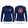 Oelwein Fire Department Women's Long Sleeve V-neck Shirt - 1