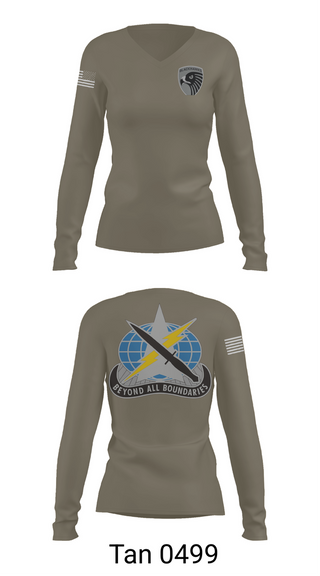 Womens Long Sleeve Vneck Shirt, 743rd MI BN, , Teamtime, Team time, sublimation, custom sports apparel, team uniforms, spirit wear, spiritwear, sports uniforms, custom shirts, team store, custom team store, fundraiser sports, apparel fundraiser