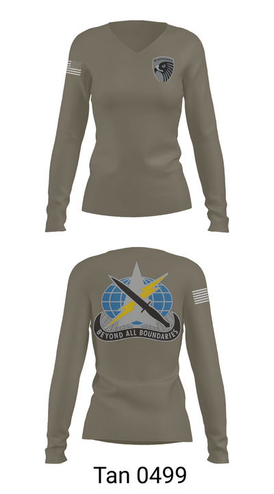 743rd MI BN 75372037 Women's Long Sleeve V-neck Shirt - 77