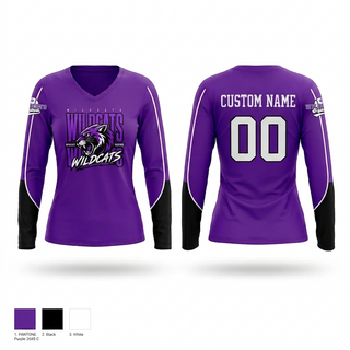 Womens Long Sleeve Vneck Shirt, Keystone Wildcats, Softball, Teamtime, Team time, sublimation, custom sports apparel, team uniforms, spirit wear, spiritwear, sports uniforms, custom shirts, team store, custom team store, fundraiser sports, apparel fundraiser
