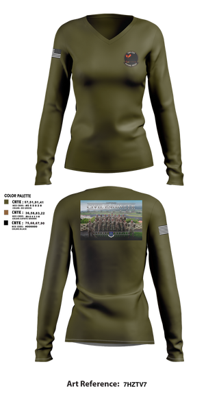 Womens Long Sleeve Vneck Shirt, 118th CES, Air Force, Teamtime, Team time, sublimation, custom sports apparel, team uniforms, spirit wear, spiritwear, sports uniforms, custom shirts, team store, custom team store, fundraiser sports, apparel fundraiser