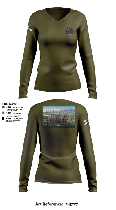 118th CES Women's Long Sleeve V-neck Shirt - 1