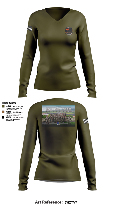 Womens Long Sleeve Vneck Shirt, 118th CES, Air Force, Teamtime, Team time, sublimation, custom sports apparel, team uniforms, spirit wear, spiritwear, sports uniforms, custom shirts, team store, custom team store, fundraiser sports, apparel fundraiser