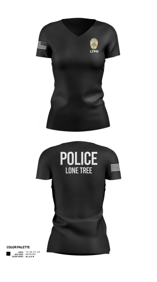 Womens Short Sleeve Vneck Shirt, Lone Tree Police Department, Police, Teamtime, Team time, sublimation, custom sports apparel, team uniforms, spirit wear, spiritwear, sports uniforms, custom shirts, team store, custom team store, fundraiser sports, apparel fundraiser