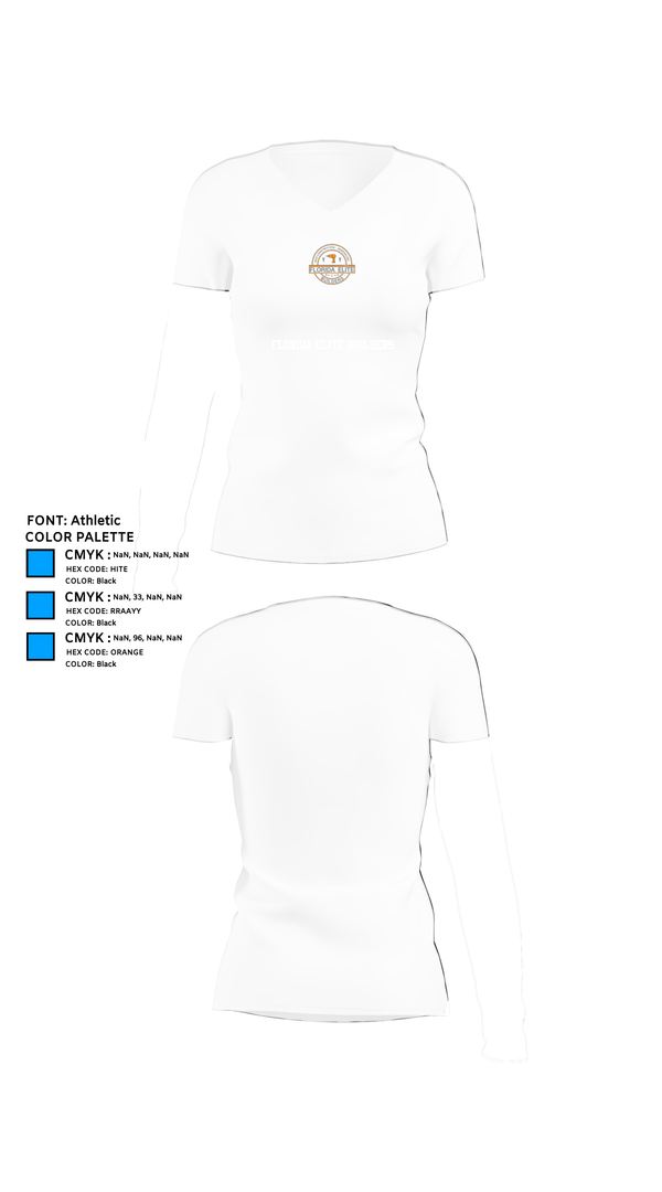 Womens Short Sleeve Vneck Shirt, Florida Elite Builders, , Teamtime, Team time, sublimation, custom sports apparel, team uniforms, spirit wear, spiritwear, sports uniforms, custom shirts, team store, custom team store, fundraiser sports, apparel fundraiser