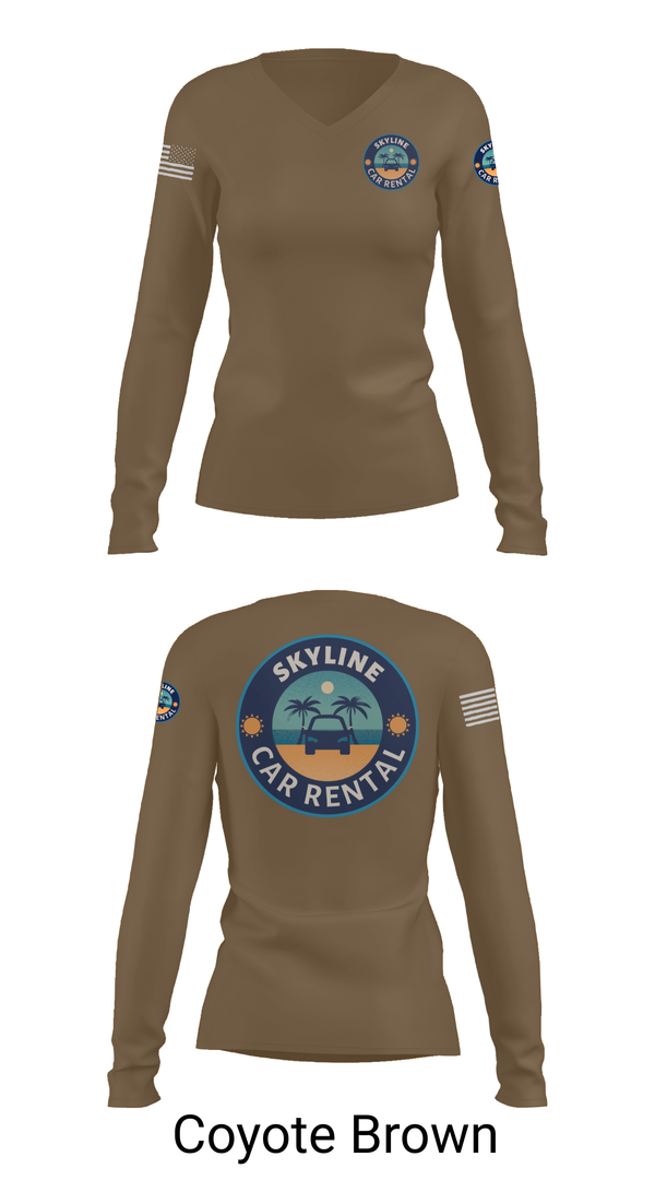 Womens Long Sleeve Vneck Shirt, Skyline Car Rental, Men's Basketball, Teamtime, Team time, sublimation, custom sports apparel, team uniforms, spirit wear, spiritwear, sports uniforms, custom shirts, team store, custom team store, fundraiser sports, apparel fundraiser