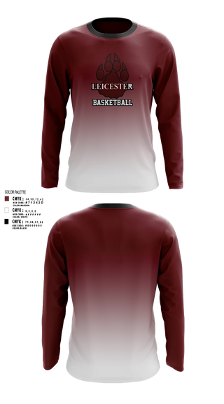 Long Sleeve Performance Shirt, Leicester High School Basketball, Men's Basketball, Teamtime, Team time, sublimation, custom sports apparel, team uniforms, spirit wear, spiritwear, sports uniforms, custom shirts, team store, custom team store, fundraiser sports, apparel fundraiser