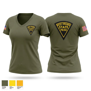 Womens Short Sleeve Vneck Shirt, West Virginia State Police, Police, Teamtime, Team time, sublimation, custom sports apparel, team uniforms, spirit wear, spiritwear, sports uniforms, custom shirts, team store, custom team store, fundraiser sports, apparel fundraiser