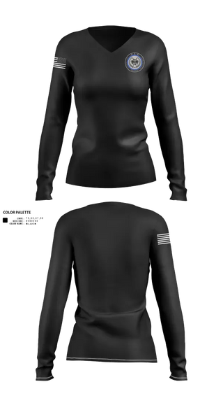 Womens Long Sleeve Vneck Shirt, 3rd Division CIU, Police, Teamtime, Team time, sublimation, custom sports apparel, team uniforms, spirit wear, spiritwear, sports uniforms, custom shirts, team store, custom team store, fundraiser sports, apparel fundraiser