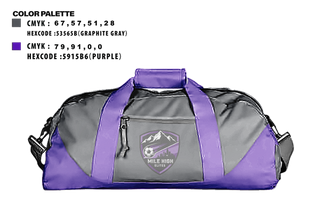 Duffle Bag, Mile High Elites FC, Men's Soccer, Teamtime, Team time, sublimation, custom sports apparel, team uniforms, spirit wear, spiritwear, sports uniforms, custom shirts, team store, custom team store, fundraiser sports, apparel fundraiser