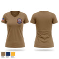 USS NEB GOLD TIGER CRUISE 27 Women's Short Sleeve V-neck Shirt - 1