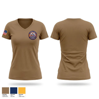 Womens Short Sleeve Vneck Shirt, USS NEB GOLD TIGER CRUISE 27, Navy, Teamtime, Team time, sublimation, custom sports apparel, team uniforms, spirit wear, spiritwear, sports uniforms, custom shirts, team store, custom team store, fundraiser sports, apparel fundraiser