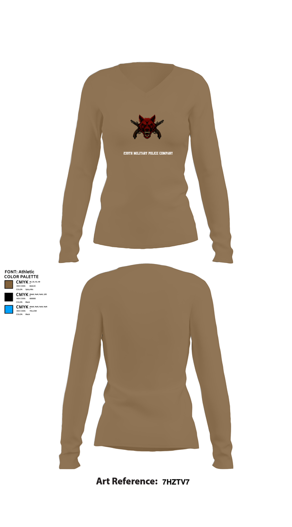 Womens Long Sleeve Vneck Shirt, 239th Military Police Company, , Teamtime, Team time, sublimation, custom sports apparel, team uniforms, spirit wear, spiritwear, sports uniforms, custom shirts, team store, custom team store, fundraiser sports, apparel fundraiser