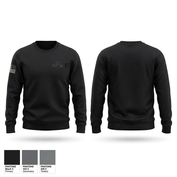 Crew Neck Sweatshirt, RFD 1, Fire Department, Teamtime, Team time, sublimation, custom sports apparel, team uniforms, spirit wear, spiritwear, sports uniforms, custom shirts, team store, custom team store, fundraiser sports, apparel fundraiser