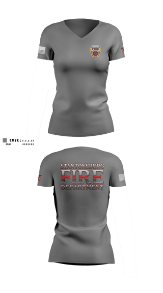 Womens Short Sleeve Vneck Shirt, Stantonsburg-Moyton Fire #3, Fire Department, Teamtime, Team time, sublimation, custom sports apparel, team uniforms, spirit wear, spiritwear, sports uniforms, custom shirts, team store, custom team store, fundraiser sports, apparel fundraiser