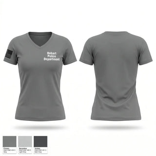 Womens Short Sleeve Vneck Shirt, Hobart Police Department, Police, Teamtime, Team time, sublimation, custom sports apparel, team uniforms, spirit wear, spiritwear, sports uniforms, custom shirts, team store, custom team store, fundraiser sports, apparel fundraiser