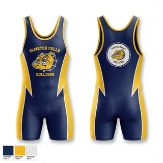 Wrestling Singlet, Olmsted Falls Bulldogs, Wrestling, Teamtime, Team time, sublimation, custom sports apparel, team uniforms, spirit wear, spiritwear, sports uniforms, custom shirts, team store, custom team store, fundraiser sports, apparel fundraiser