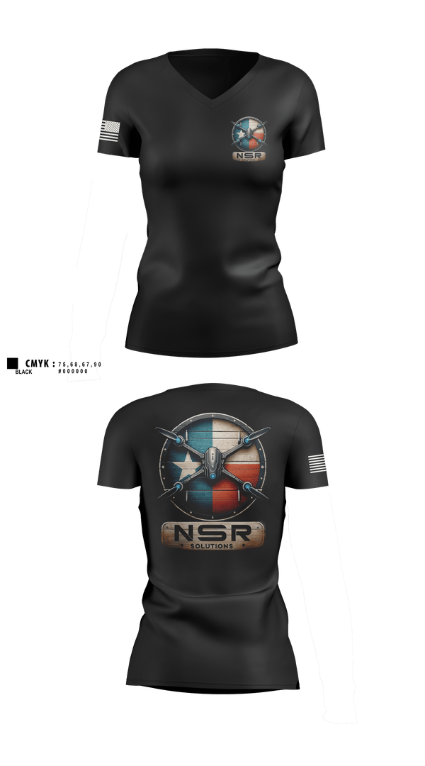 NSR Solutions 20842317 Women's Short Sleeve V-neck Shirt - 1