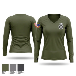 Womens Long Sleeve Vneck Shirt, OPD Negotiators, Police, Teamtime, Team time, sublimation, custom sports apparel, team uniforms, spirit wear, spiritwear, sports uniforms, custom shirts, team store, custom team store, fundraiser sports, apparel fundraiser