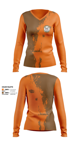 Womens Long Sleeve Vneck Shirt, Fog of Oar, Softball, Teamtime, Team time, sublimation, custom sports apparel, team uniforms, spirit wear, spiritwear, sports uniforms, custom shirts, team store, custom team store, fundraiser sports, apparel fundraiser