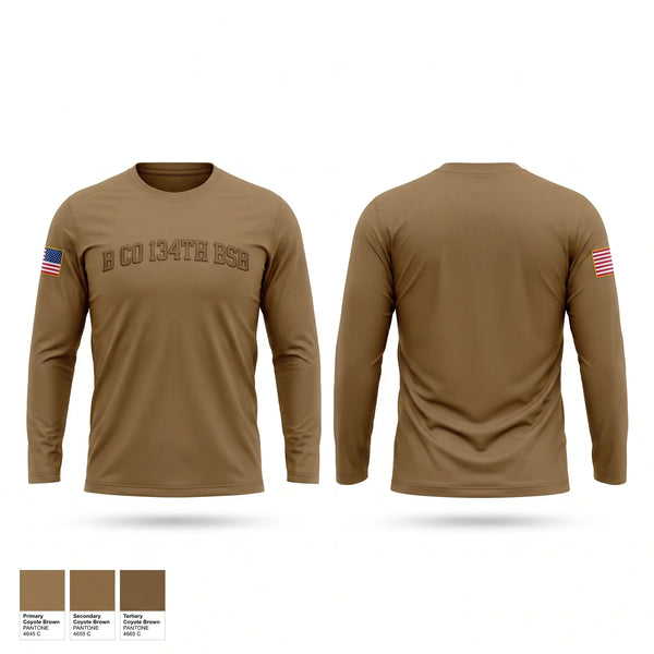 Long Sleeve Performance Shirt, B Co 134th BSB, Army, Teamtime, Team time, sublimation, custom sports apparel, team uniforms, spirit wear, spiritwear, sports uniforms, custom shirts, team store, custom team store, fundraiser sports, apparel fundraiser