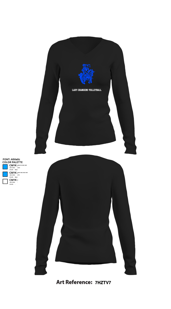 Womens Long Sleeve Vneck Shirt, Lady Chargers Volleyball, Women's Volleyball, Teamtime, Team time, sublimation, custom sports apparel, team uniforms, spirit wear, spiritwear, sports uniforms, custom shirts, team store, custom team store, fundraiser sports, apparel fundraiser