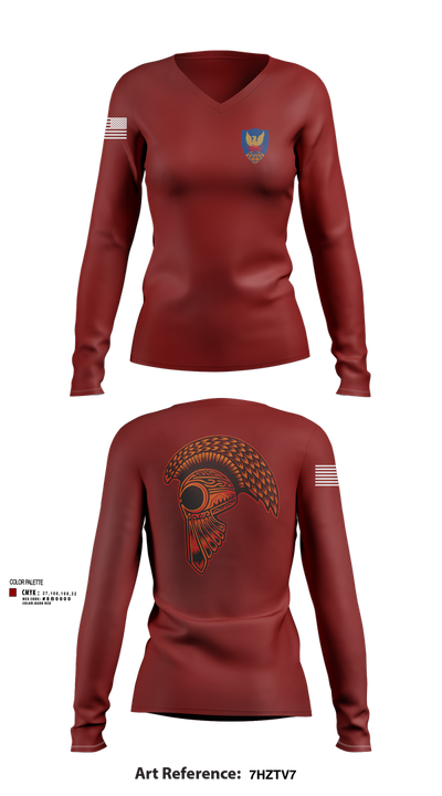 HHC, 311th (T)SC 14853900 Women's Long Sleeve V-neck Shirt - 102
