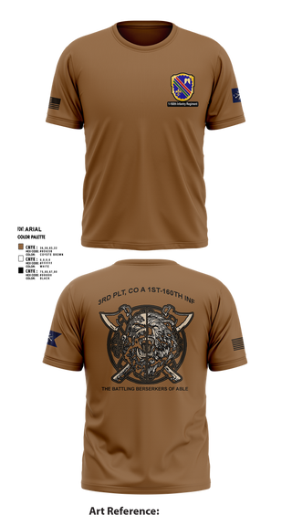 Short Sleeve Performance Shirt, Co A, 1st-160th INF, 79th IBCT, , Teamtime, Team time, sublimation, custom sports apparel, team uniforms, spirit wear, spiritwear, sports uniforms, custom shirts, team store, custom team store, fundraiser sports, apparel fundraiser