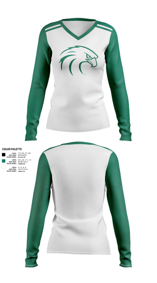 Womens Long Sleeve Vneck Shirt, NSU Riverhawks Football, , Teamtime, Team time, sublimation, custom sports apparel, team uniforms, spirit wear, spiritwear, sports uniforms, custom shirts, team store, custom team store, fundraiser sports, apparel fundraiser