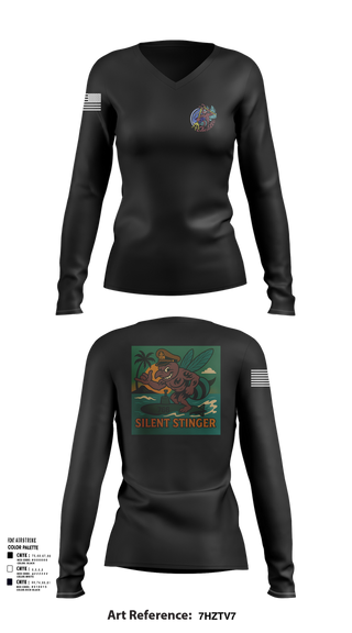 Womens Long Sleeve Vneck Shirt, USS CHARLOTTE SSN 766, Navy, Teamtime, Team time, sublimation, custom sports apparel, team uniforms, spirit wear, spiritwear, sports uniforms, custom shirts, team store, custom team store, fundraiser sports, apparel fundraiser