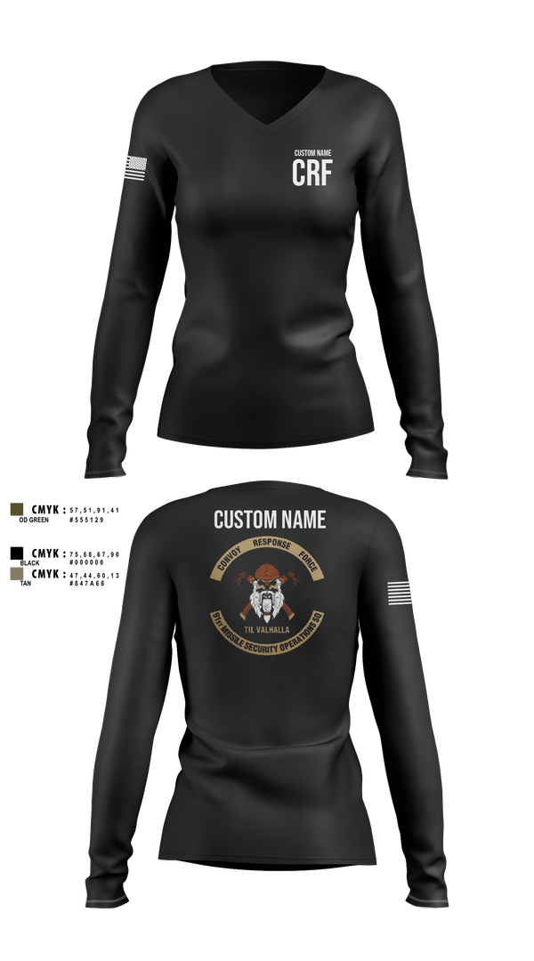 Womens Long Sleeve Vneck Shirt, 91 MSOS CRF, Air Force, Teamtime, Team time, sublimation, custom sports apparel, team uniforms, spirit wear, spiritwear, sports uniforms, custom shirts, team store, custom team store, fundraiser sports, apparel fundraiser