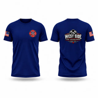 Old School Cotton Feel Shirt, WEST SIDE VOLUNTEER FIRE DEPARTMENT, Fire Department, Teamtime, Team time, sublimation, custom sports apparel, team uniforms, spirit wear, spiritwear, sports uniforms, custom shirts, team store, custom team store, fundraiser sports, apparel fundraiser