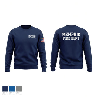 Crew Neck Sweatshirt, Memphis fire department, Fire Department, Teamtime, Team time, sublimation, custom sports apparel, team uniforms, spirit wear, spiritwear, sports uniforms, custom shirts, team store, custom team store, fundraiser sports, apparel fundraiser
