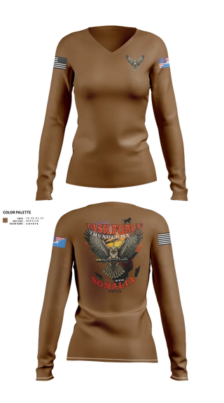 Womens Long Sleeve Vneck Shirt, TFThunderHawk, Army, Teamtime, Team time, sublimation, custom sports apparel, team uniforms, spirit wear, spiritwear, sports uniforms, custom shirts, team store, custom team store, fundraiser sports, apparel fundraiser