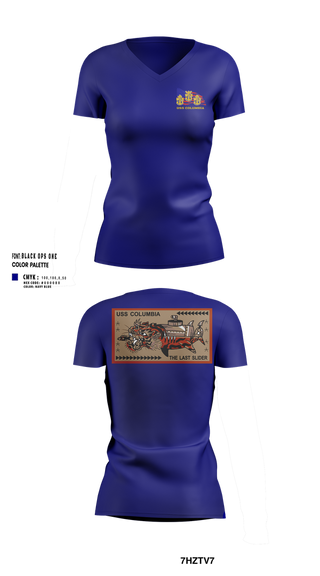 Womens Short Sleeve Vneck Shirt, USS Columbia, , Teamtime, Team time, sublimation, custom sports apparel, team uniforms, spirit wear, spiritwear, sports uniforms, custom shirts, team store, custom team store, fundraiser sports, apparel fundraiser