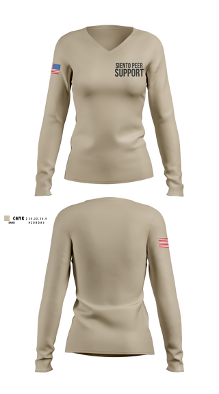 Womens Long Sleeve Vneck Shirt, Siento Peer Support, Fire Department, Teamtime, Team time, sublimation, custom sports apparel, team uniforms, spirit wear, spiritwear, sports uniforms, custom shirts, team store, custom team store, fundraiser sports, apparel fundraiser