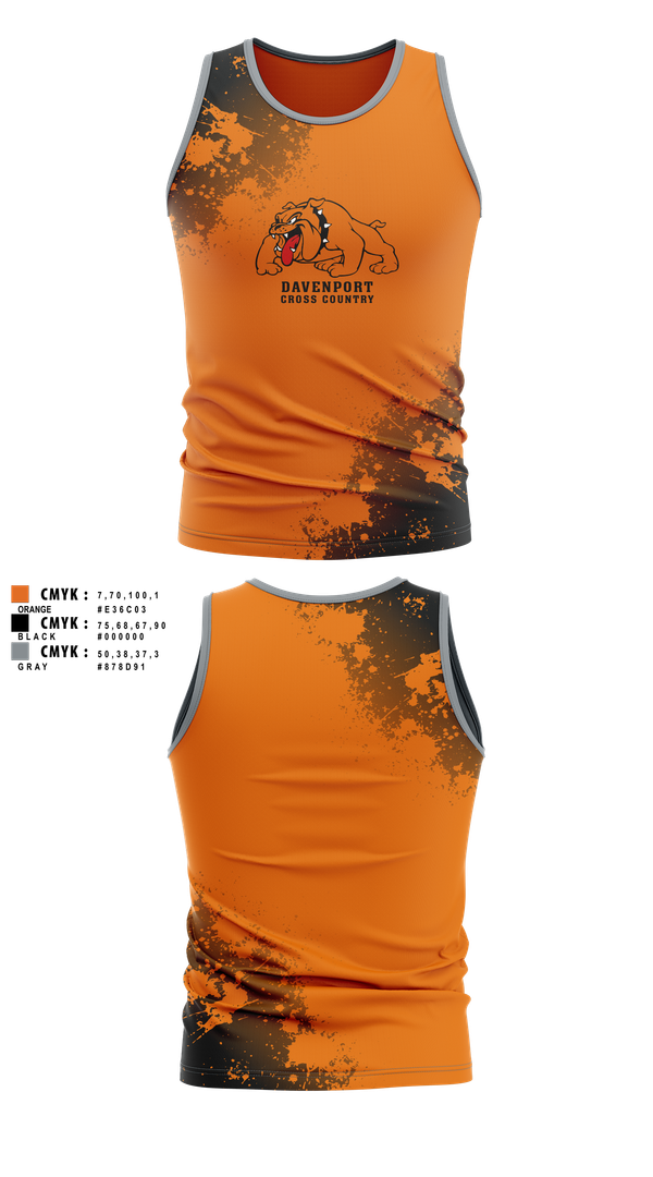 Tank Top, Davenport, Cross Country, Teamtime, Team time, sublimation, custom sports apparel, team uniforms, spirit wear, spiritwear, sports uniforms, custom shirts, team store, custom team store, fundraiser sports, apparel fundraiser