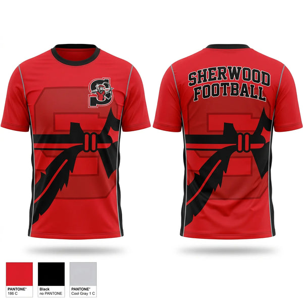 Short Sleeve Performance Shirt, Sherwood Middle School Football, , Teamtime, Team time, sublimation, custom sports apparel, team uniforms, spirit wear, spiritwear, sports uniforms, custom shirts, team store, custom team store, fundraiser sports, apparel fundraiser